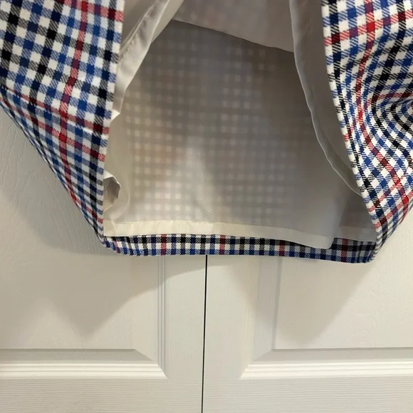 Talbots Women's Skirt 14P Red White Blue/Black Striped A-Line Lined Side Zipper. - Picture 7 of 8
